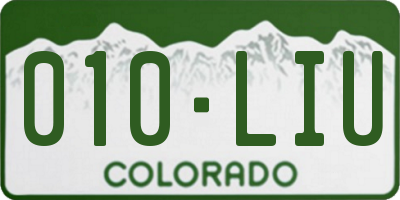 CO license plate 010LIU