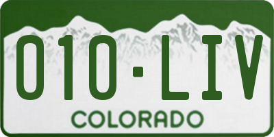 CO license plate 010LIV