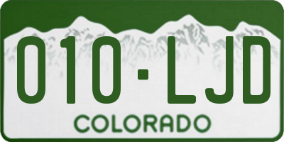CO license plate 010LJD