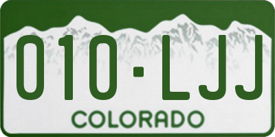 CO license plate 010LJJ