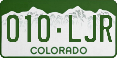 CO license plate 010LJR