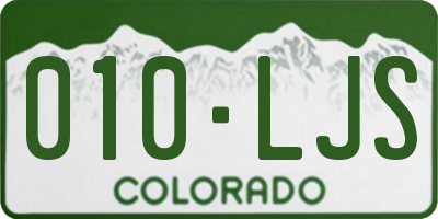 CO license plate 010LJS