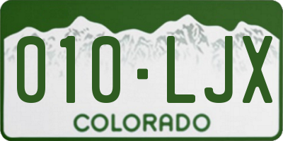 CO license plate 010LJX