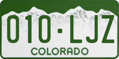 CO license plate 010LJZ