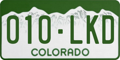 CO license plate 010LKD