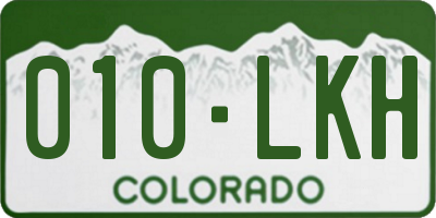 CO license plate 010LKH