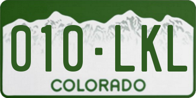 CO license plate 010LKL