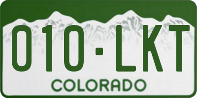 CO license plate 010LKT