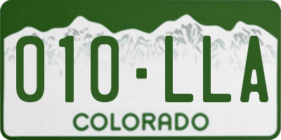 CO license plate 010LLA