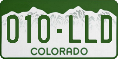 CO license plate 010LLD
