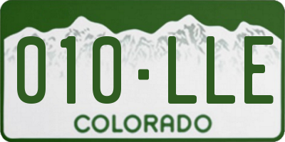 CO license plate 010LLE