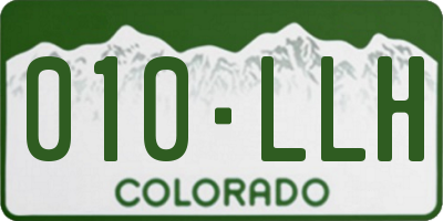 CO license plate 010LLH