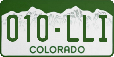 CO license plate 010LLI
