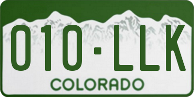 CO license plate 010LLK