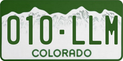 CO license plate 010LLM