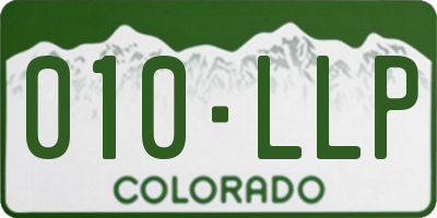 CO license plate 010LLP
