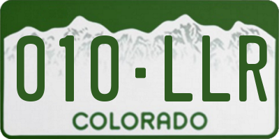 CO license plate 010LLR