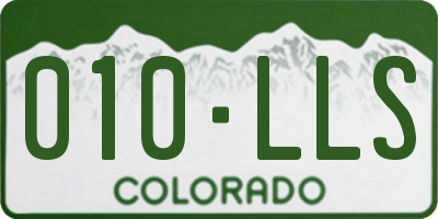 CO license plate 010LLS