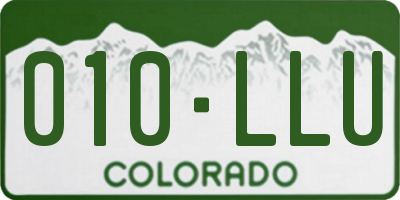 CO license plate 010LLU
