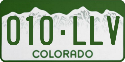 CO license plate 010LLV
