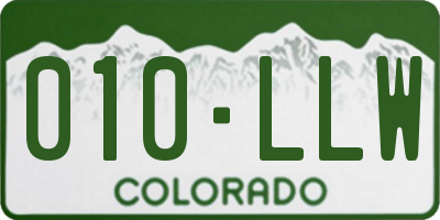 CO license plate 010LLW