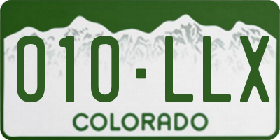 CO license plate 010LLX