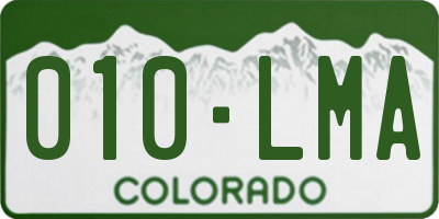 CO license plate 010LMA