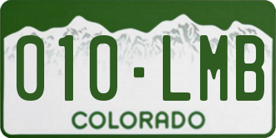 CO license plate 010LMB