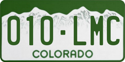 CO license plate 010LMC
