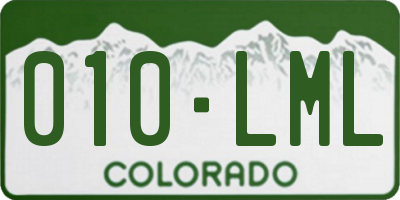 CO license plate 010LML
