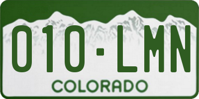 CO license plate 010LMN
