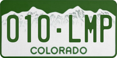 CO license plate 010LMP