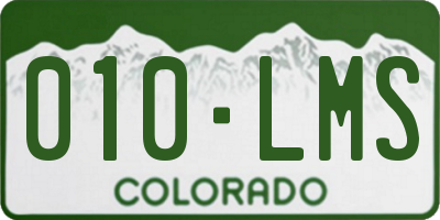 CO license plate 010LMS