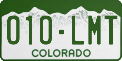 CO license plate 010LMT