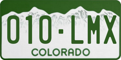 CO license plate 010LMX