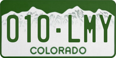 CO license plate 010LMY