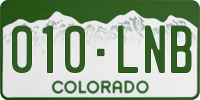 CO license plate 010LNB