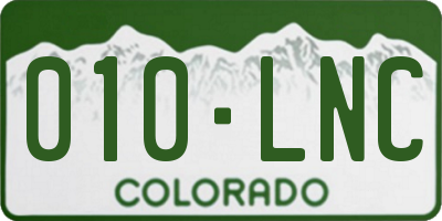 CO license plate 010LNC