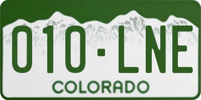 CO license plate 010LNE