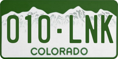 CO license plate 010LNK