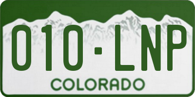 CO license plate 010LNP