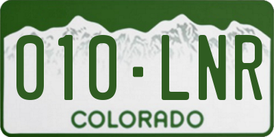 CO license plate 010LNR