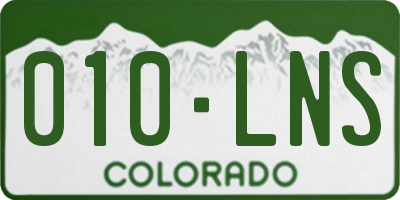 CO license plate 010LNS