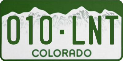 CO license plate 010LNT