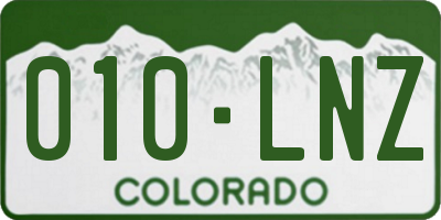 CO license plate 010LNZ