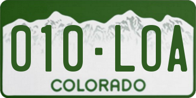 CO license plate 010LOA
