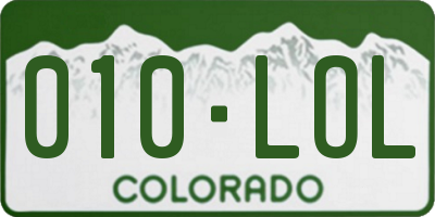 CO license plate 010LOL