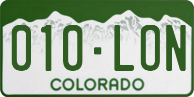 CO license plate 010LON