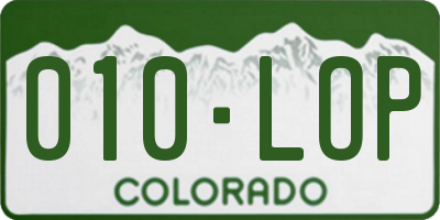 CO license plate 010LOP
