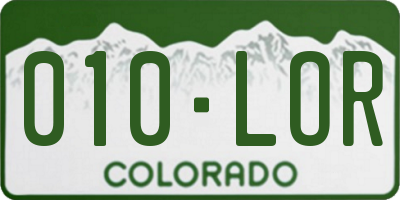 CO license plate 010LOR